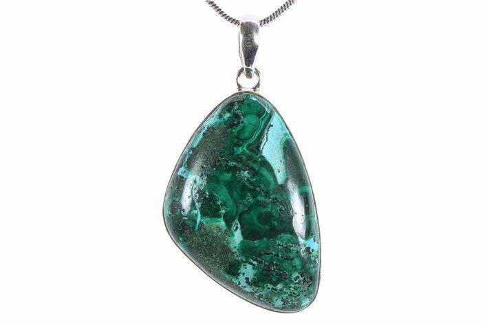 Vibrant Malachite & Chrysocolla Pendant - Sterling Silver #382887